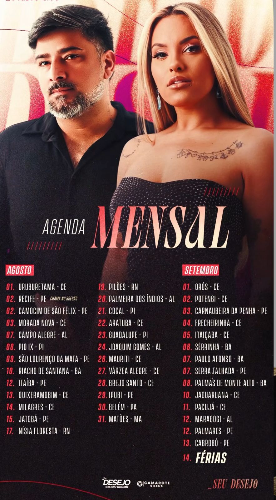 Yara Tchê e Alessandro divulgam show na Festa de Setembro no dia 7