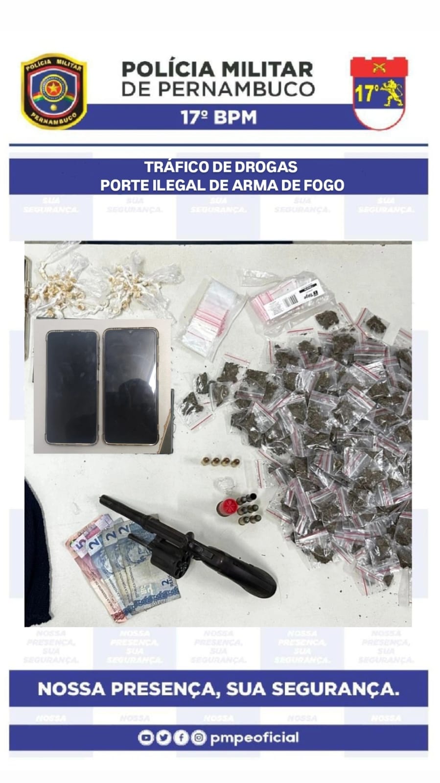 PM extingue ponto de tráfico e prende três suspeitos 1 Foto: Divulgação/PMPE