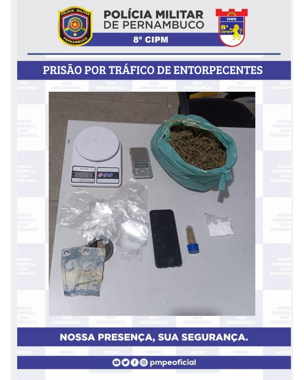 PM prende dois homens por tráfico em Pesqueira 1 PM prende dois homens por tráfico em Pesqueira - Foto: Divulgação/PMPE