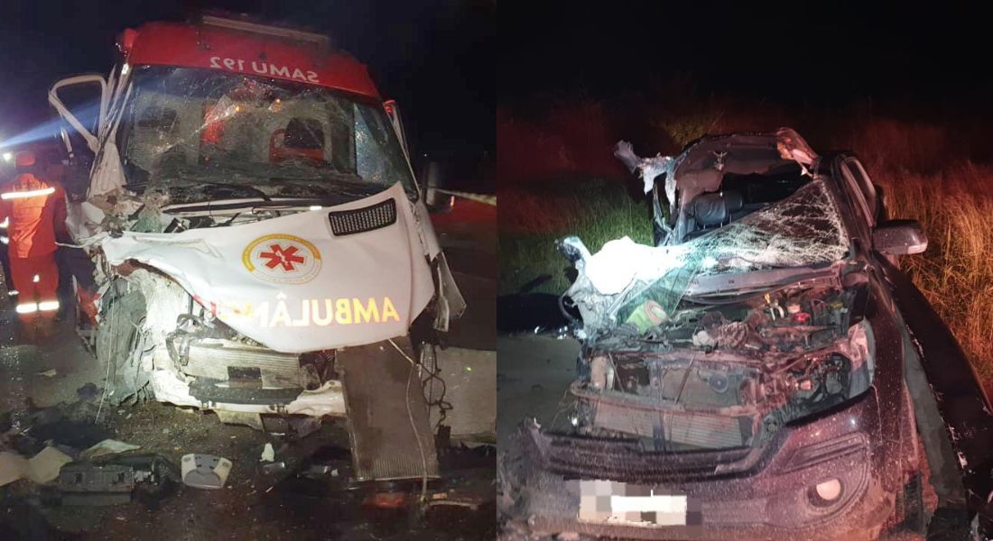 Colisão entre ambulância e caminhonete deixa um morto - Foto: PRF/Divulgação