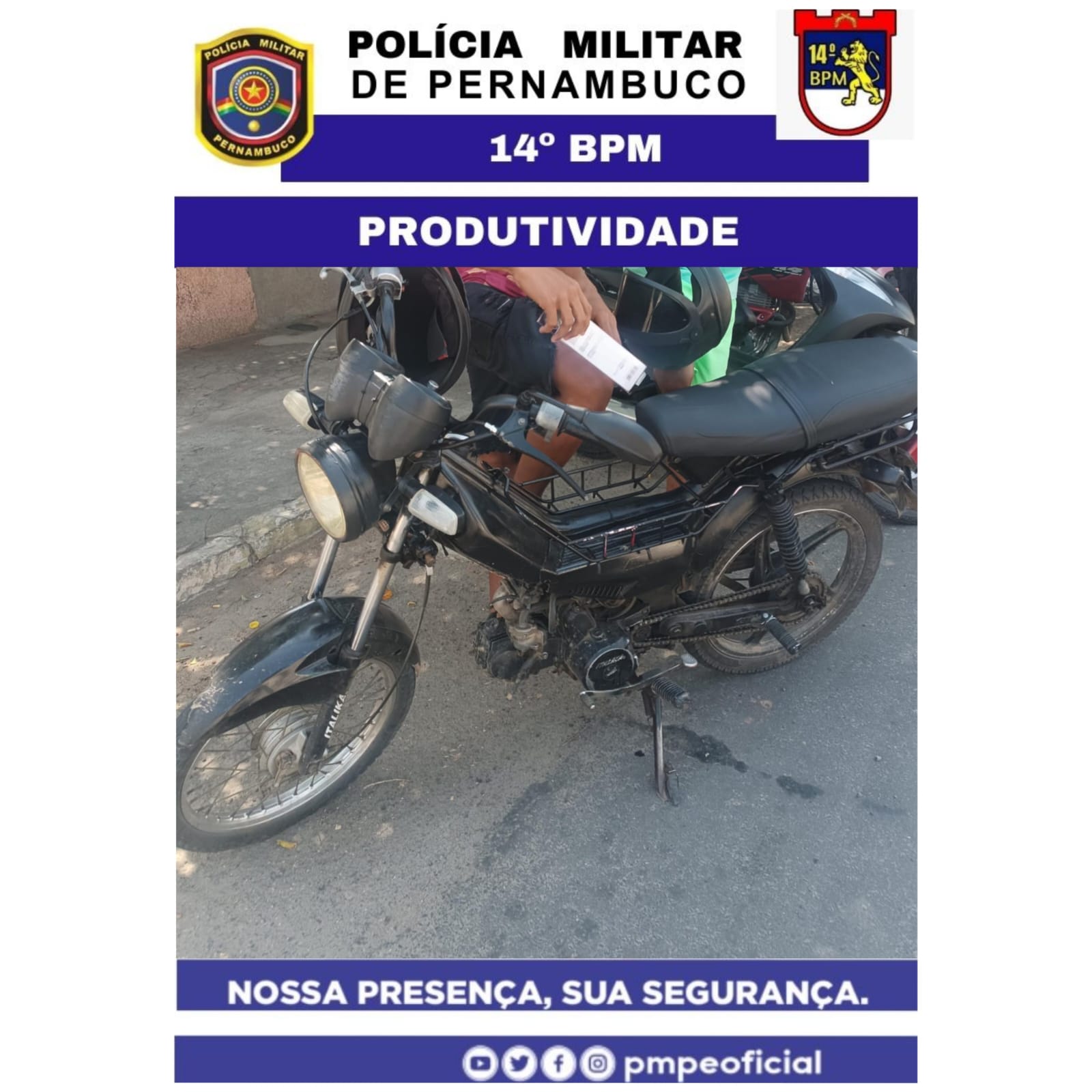 Menor é apreendido guiando motocicleta em Serra Talhada e culpa o pai