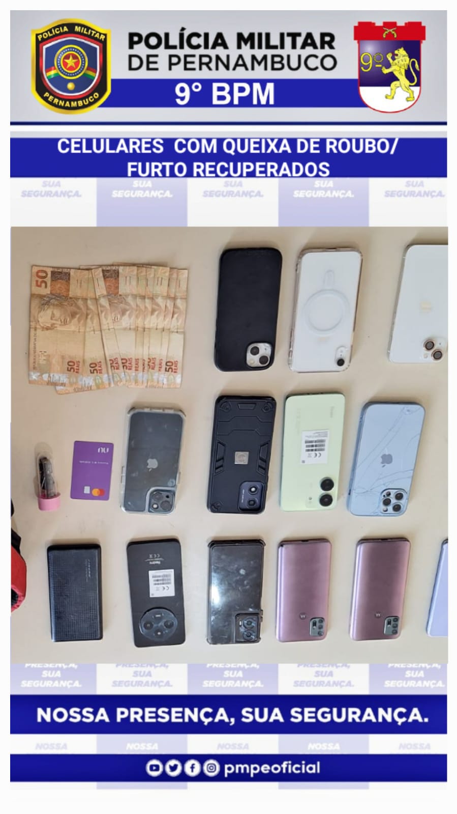 Agreste de PE: Polícia recupera 14 celulares furtados 1 Agreste de PE: Polícia recupera 14 celulares furtados - Foto: Divulgação/PMPE