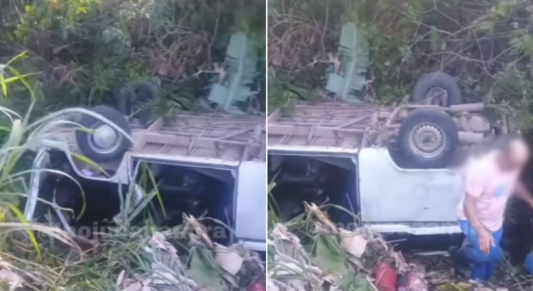 Sete homens ficam feridos em capotamento de Kombi 1 Sete homens ficam feridos em capotamento de Kombi na PE-60 - Foto: Instagram Ipojuca na Mira/Reprodução