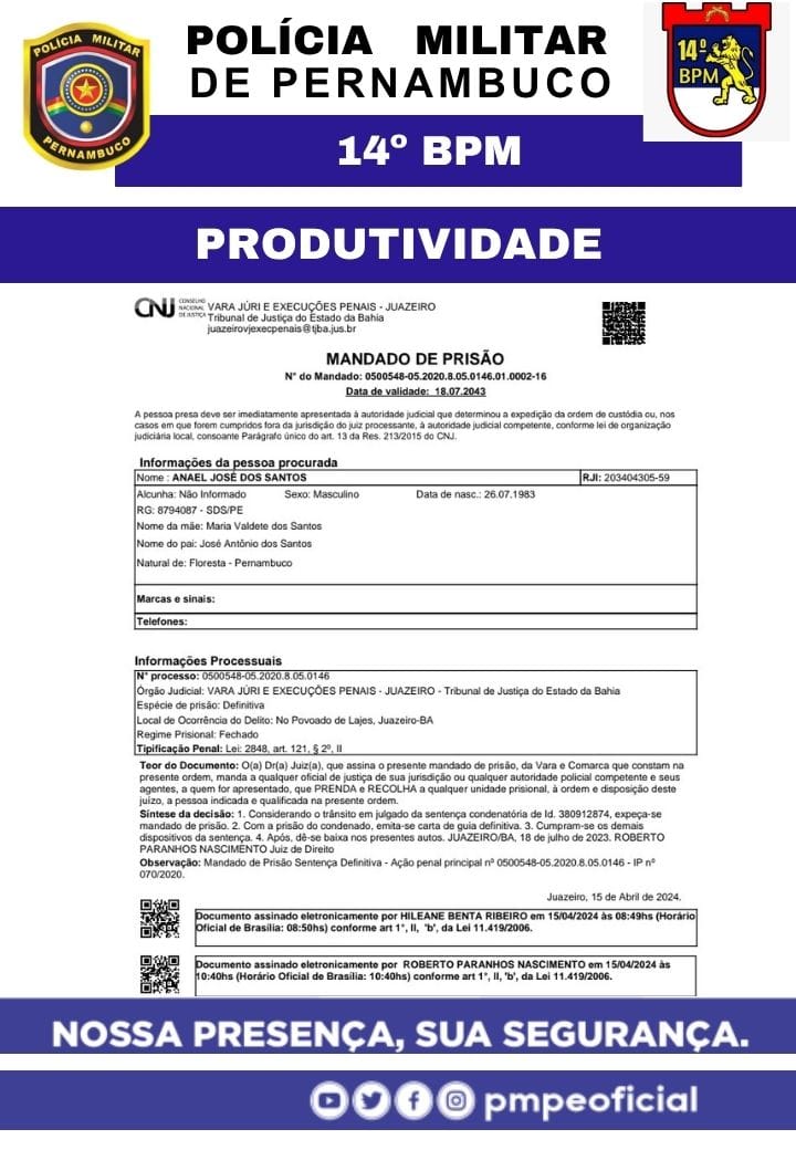 Procurado por homicídio na Bahia é preso em Serra Talhada nesta 3ª
