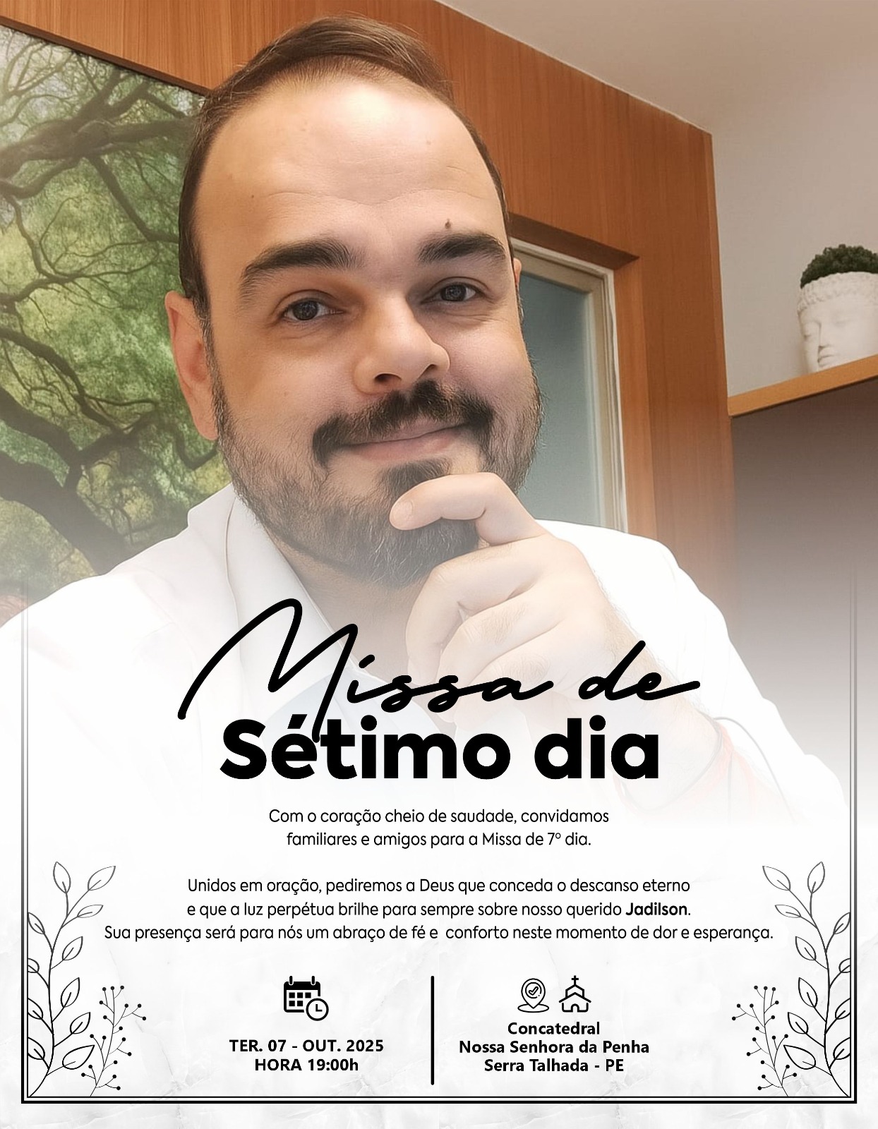 Missa de 7º dia de Jadilson Araújo será nesta terça-feira (7)