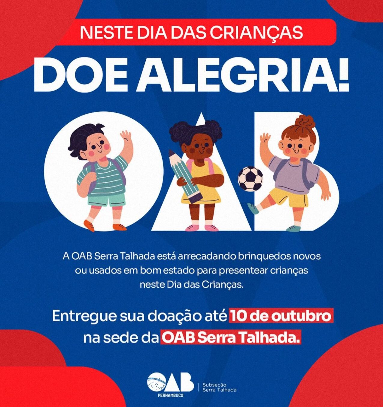 OAB realiza campanha solidária para o Dia das Crianças em Serra Talhada 1 OAB realiza campanha solidária para o Dia das Crianças em Serra Talhada