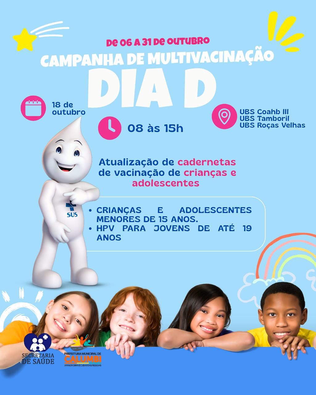 Prefeitura realiza Campanha de Multivacinação neste sábado