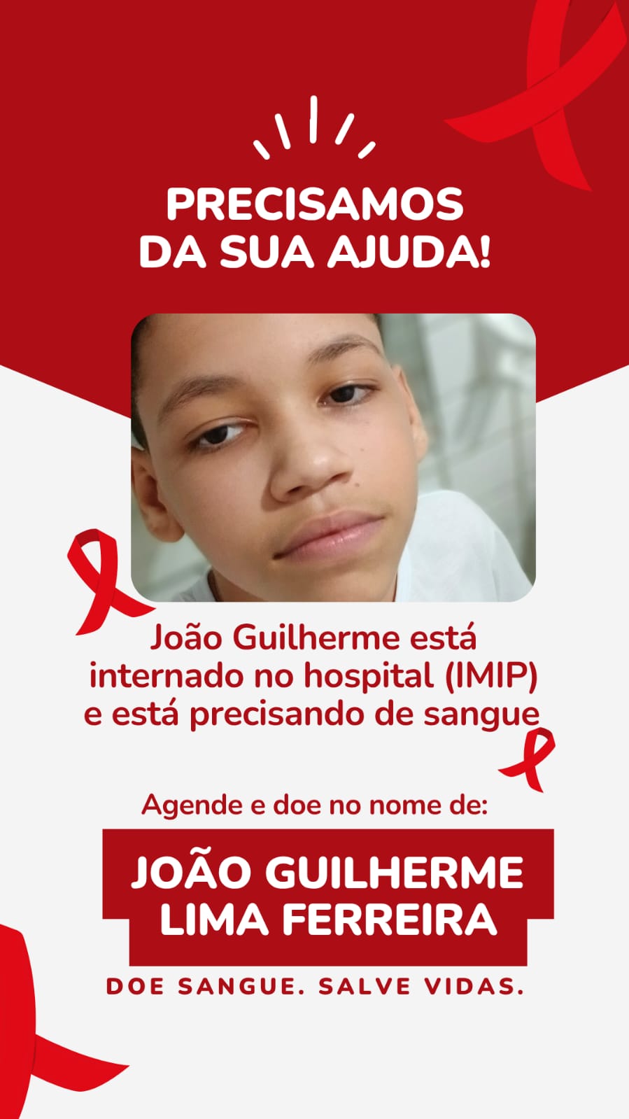 Família pede doação de sangue para adolescente serra-talhadense