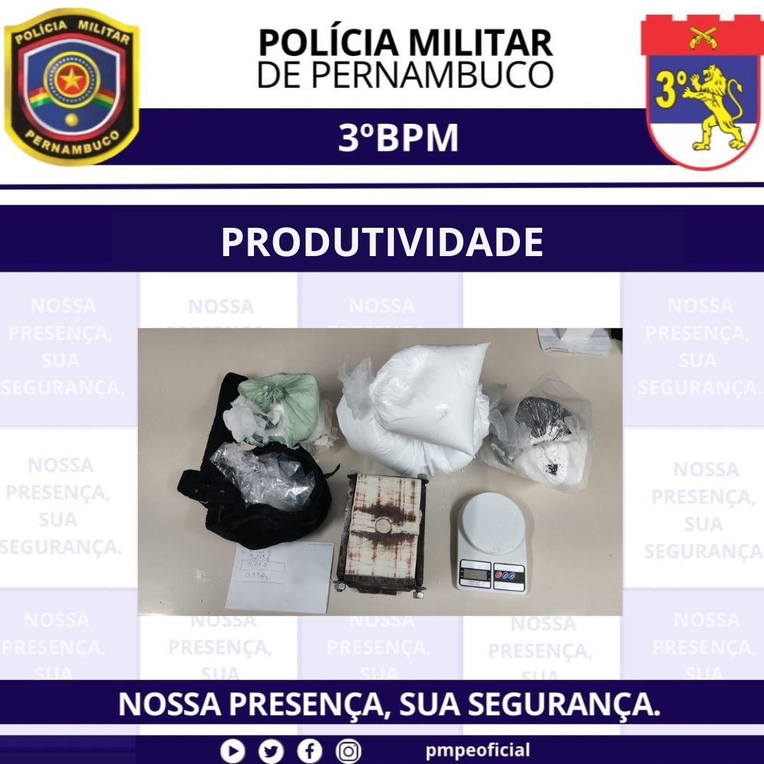Homem em prisão domiciliar é preso com 4kg de cocaína em casa - Foto: Divulgação/PMPE