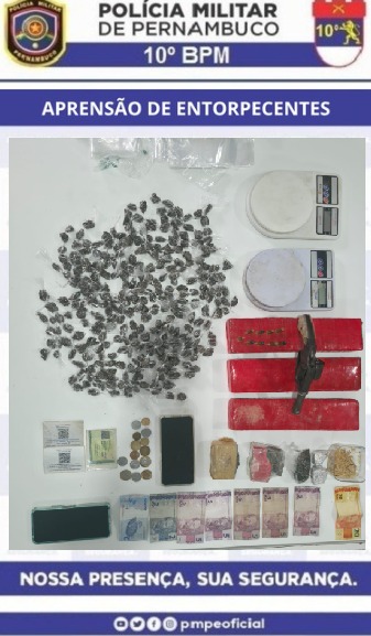 PM prende casal por tráfico de drogas em Palmares - Foto: Divulgação