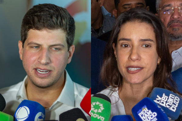 João Campos tem 52% e Raquel Lyra 30% na disputa pelo Governo - Fotos: Rafael Vieira/Diário de Pernambuco