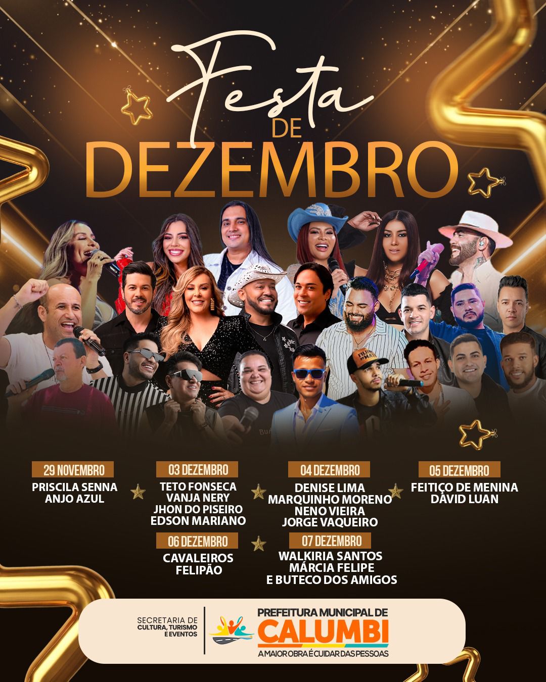 Calumbi divulga programação oficial da Festa de Dezembro