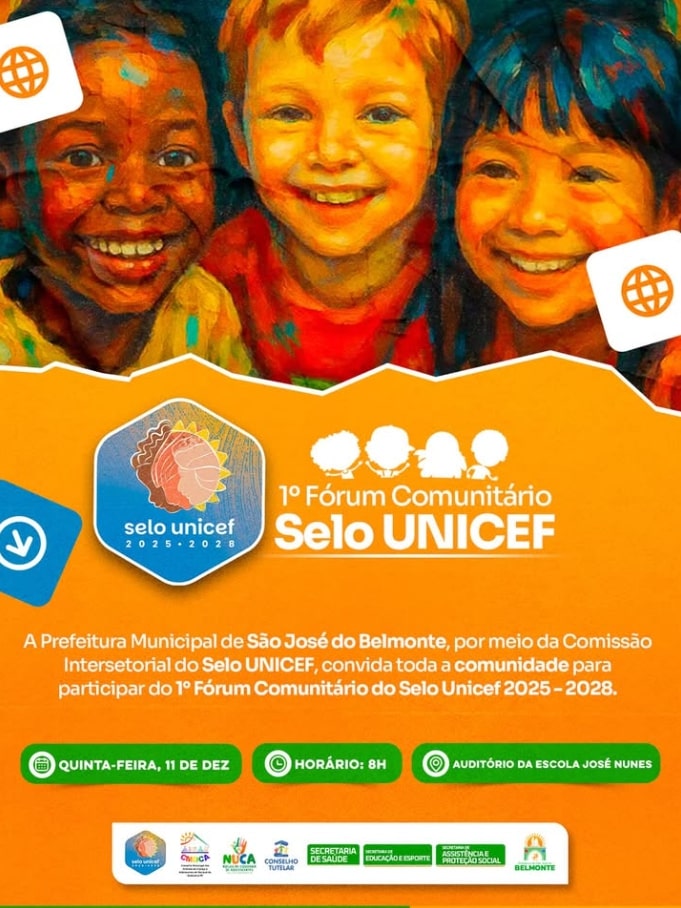 Belmonte realiza 1º Fórum Comunitário do Selo Unicef 1 Belmonte realiza 1º Fórum Comunitário do Selo Unicef