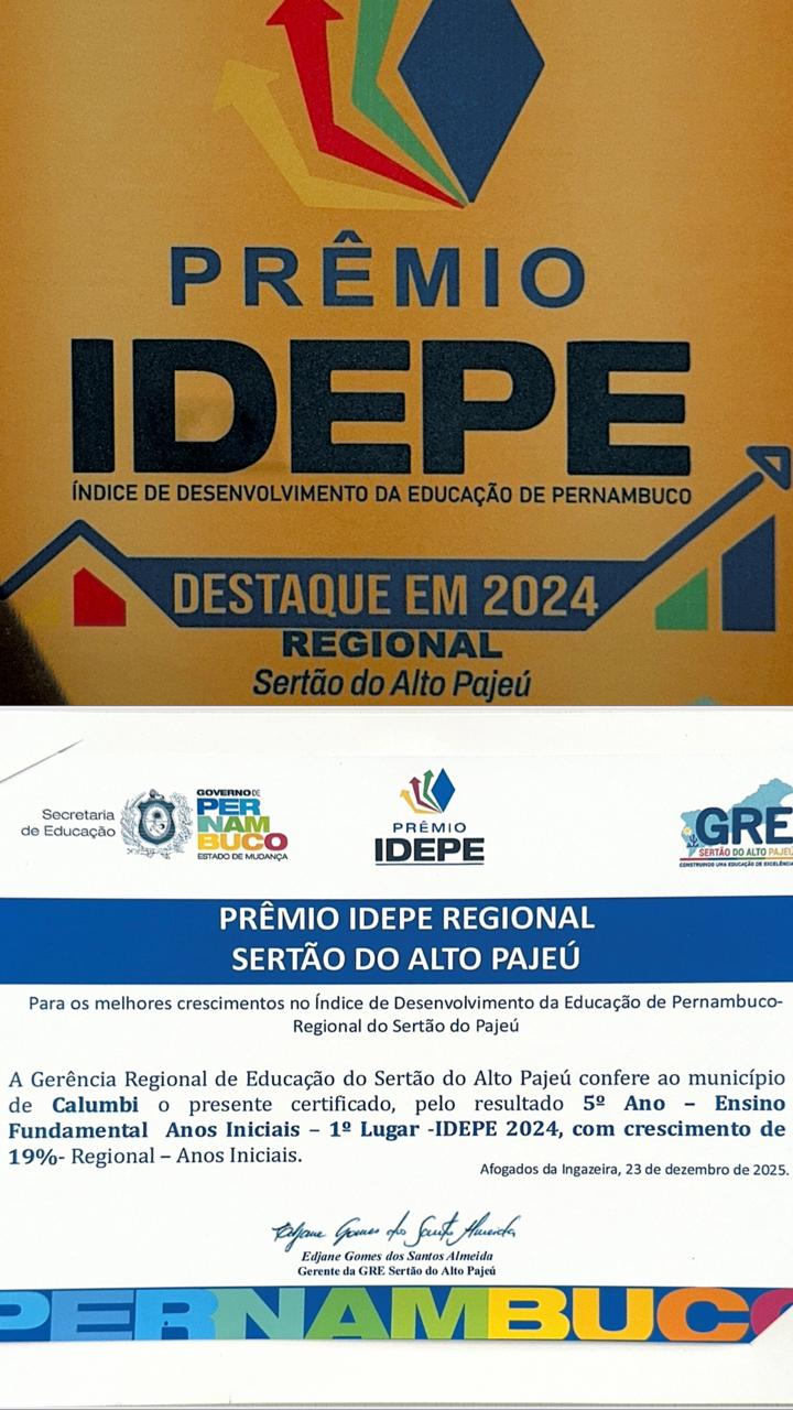 Educação de Calumbi é destaque no Idepe 2024