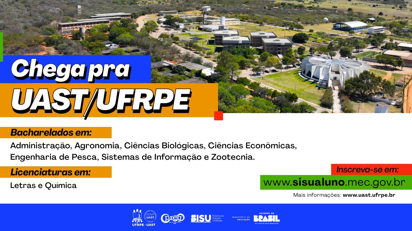 UAST-UFRPE oferta nove cursos de graduação através do SISU