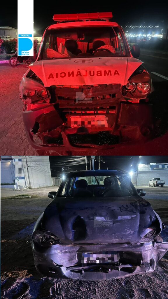 Carro bate em ambulância e deixa um ferido na BR-232