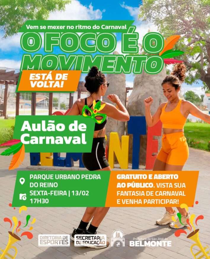Belmonte promove Aulão de Carnaval nesta sexta (13)