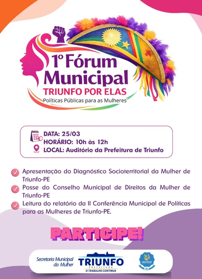 Prefeitura promove 1º Fórum Municipal “Triunfo Por Elas”