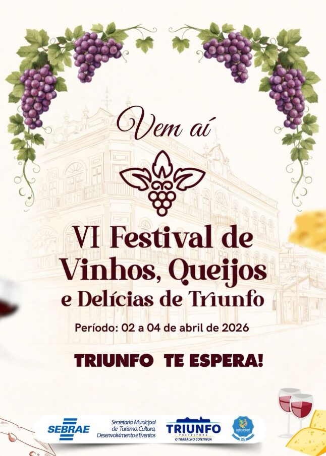 Triunfo anuncia VI Festival de Vinhos, Queijos e Delícias