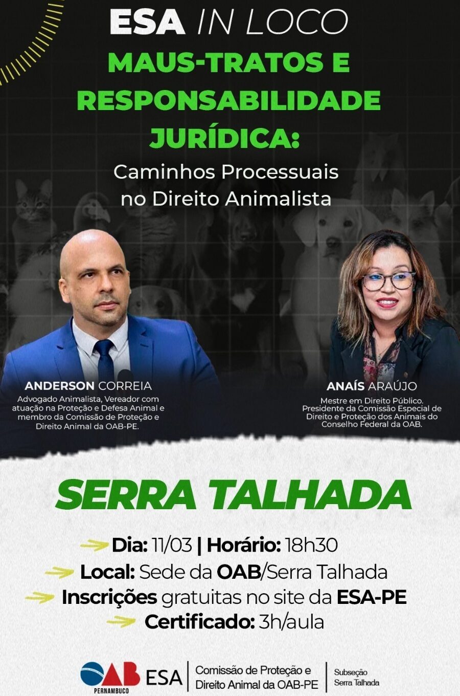 OAB ST promove palestra sobre maus tratos e simpósio sobre Direito de Família
