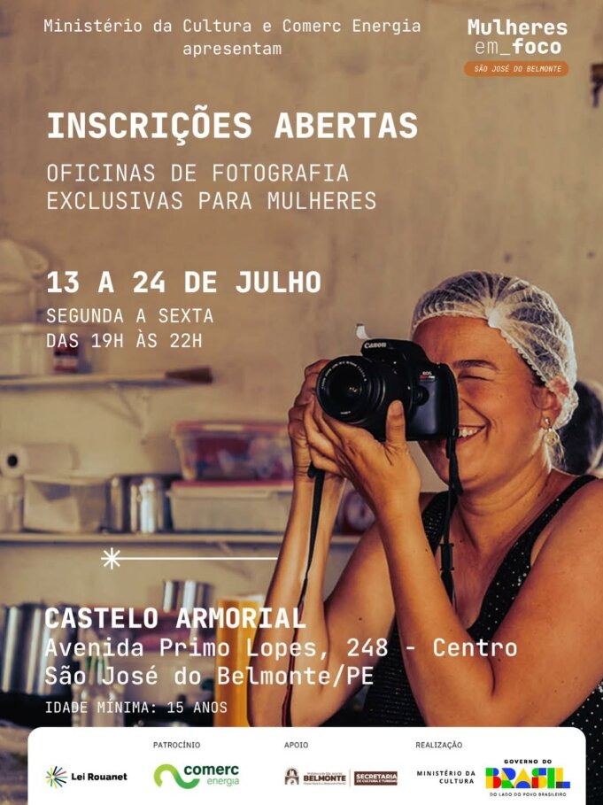 Belmonte recebe oficina gratuita de fotografia para mulheres