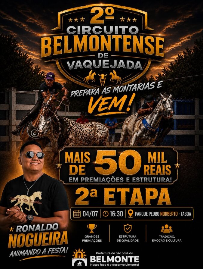 Município realiza 2ª Etapa do Circuito Belmontense de Vaquejada