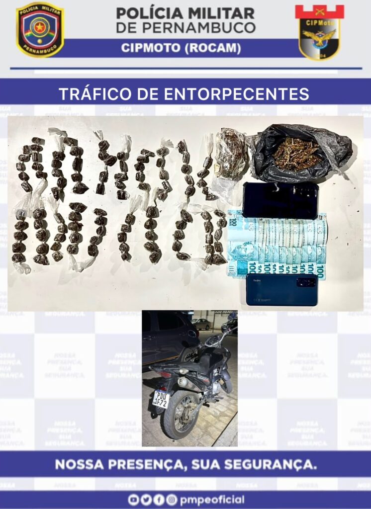 Suspeitos de tráfico são presos em bairro de Serra Talhada com dinheiro e drogas