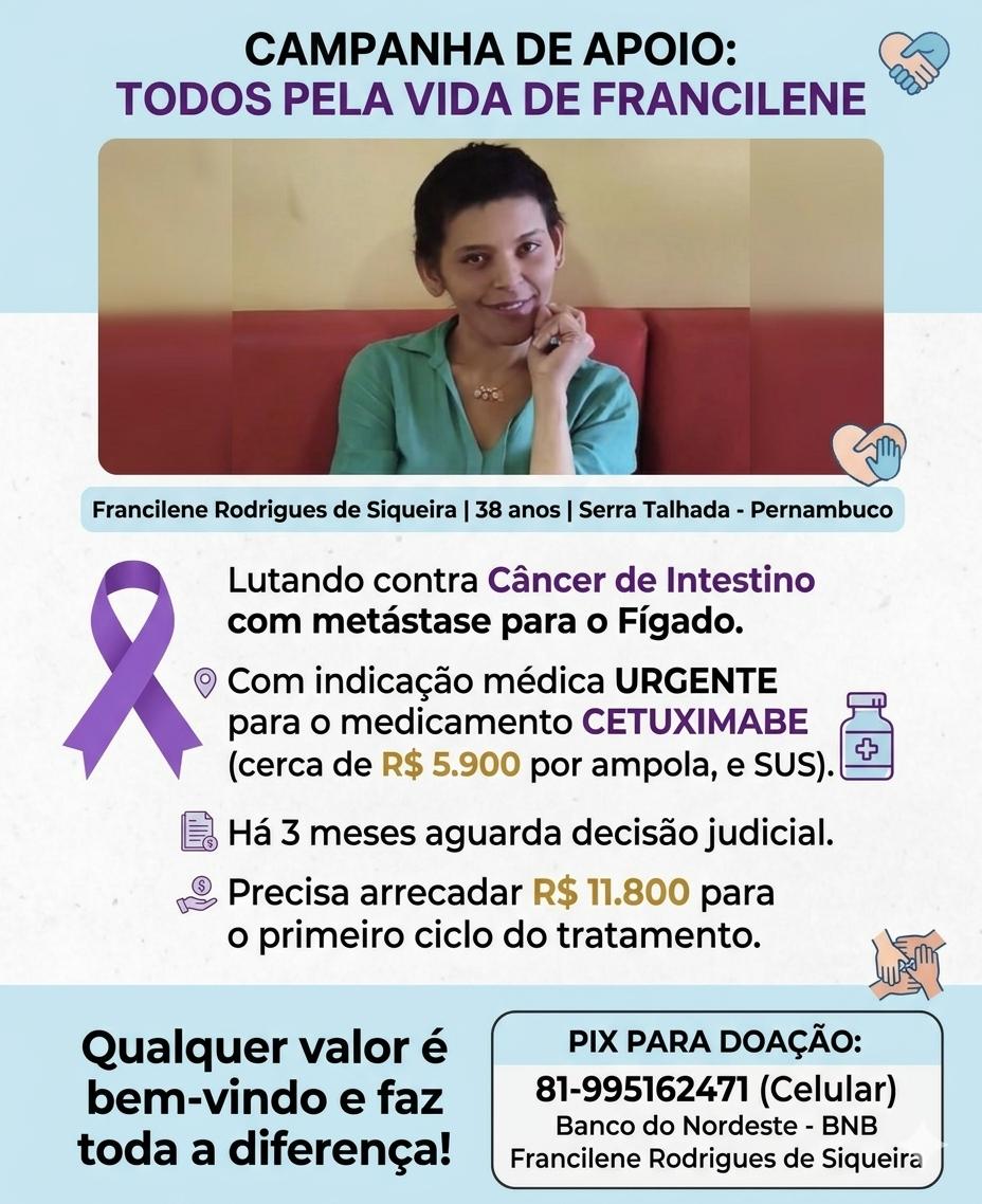 Família de serra-talhadense com câncer luta por medicação