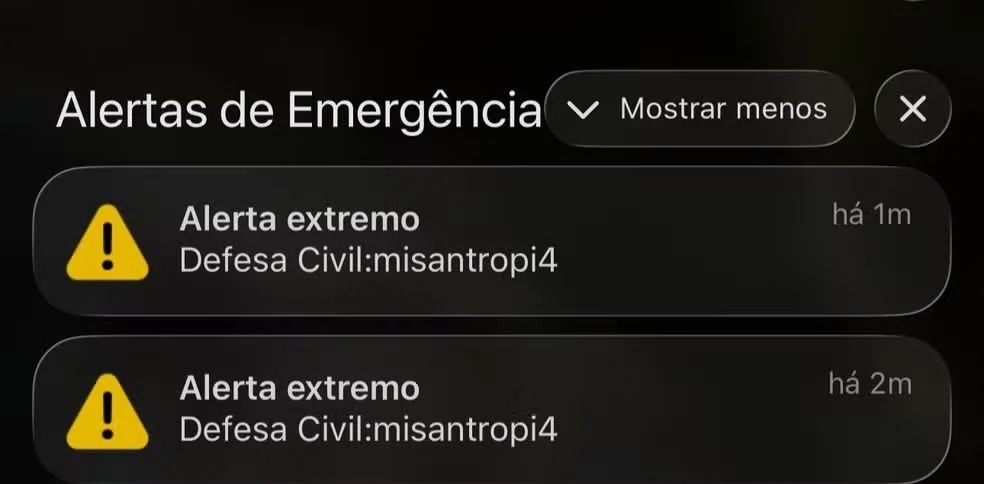 Falso alerta (Reprodução/Redes sociais)