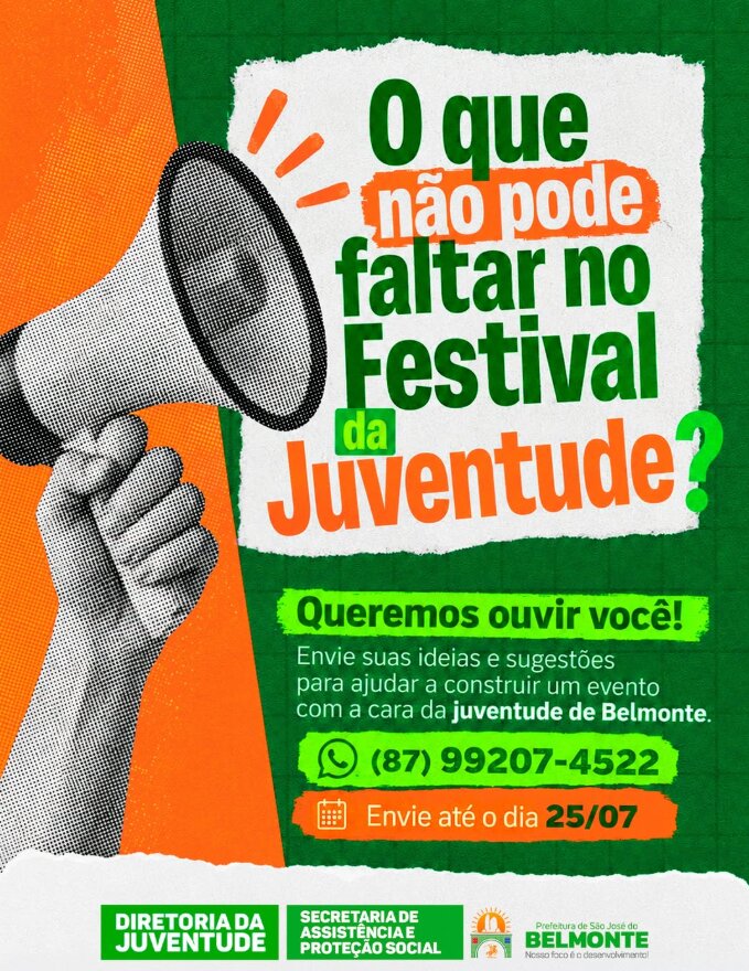 Belmonte convida jovens para ajudar na construção do Festival da Juventude
