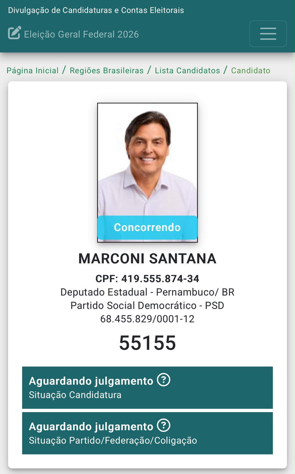 Marconi tem candidatura registrada pela Justiça Eleitoral 1 Marconi tem candidatura registrada pela Justiça Eleitoral