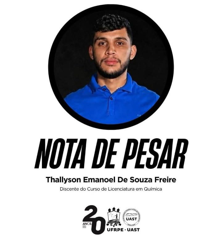 Aluno da UAST-UFRPE morre e deixa comunidade em luto nessa 4ª
