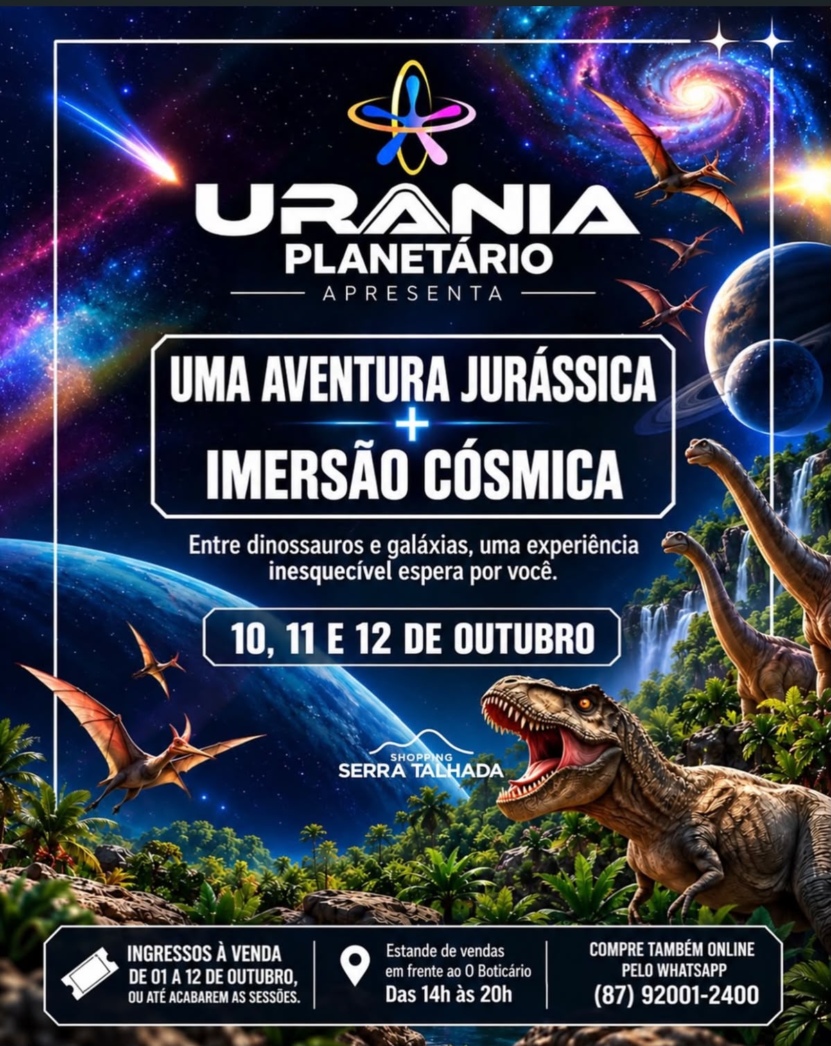Urânia Planetário chega ao Shopping ST com dinossauros e universo 1 Urânia Planetário chega ao Shopping ST com dinossauros e universo