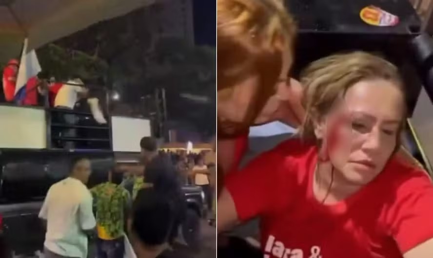 Vereadora do PT é atingida na cabeça durante ato de apoio a Lula em MG 1 Vereadora do PT é atingida na cabeça durante ato de apoio a Lula em MG