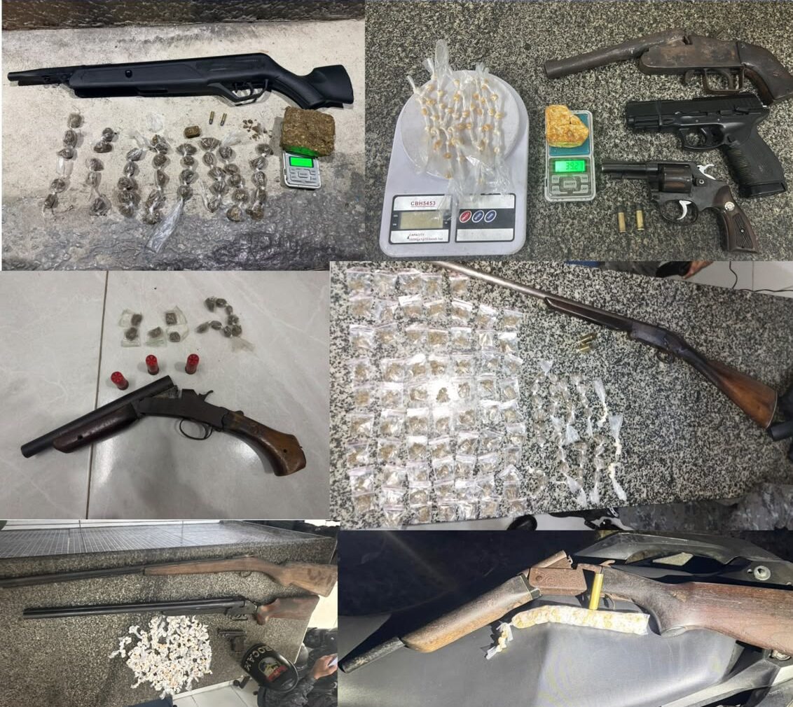 Operação apreende armas e drogas na Região Metropolitana do Recife e Serra Talhada 1 Fotos: Divulgação/PMPE